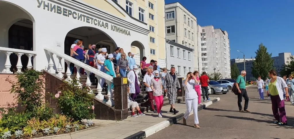 Отчет о проведении тренировки по эвакуации сотрудников и посетителей из университетской клиники при угрозе возникновения пожара вследствие совершения теракта.