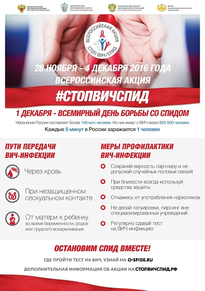 1 декабря – Всемирный день борьбы со СПИДом 1 декабря – Всемирный день борьбы со СПИДом